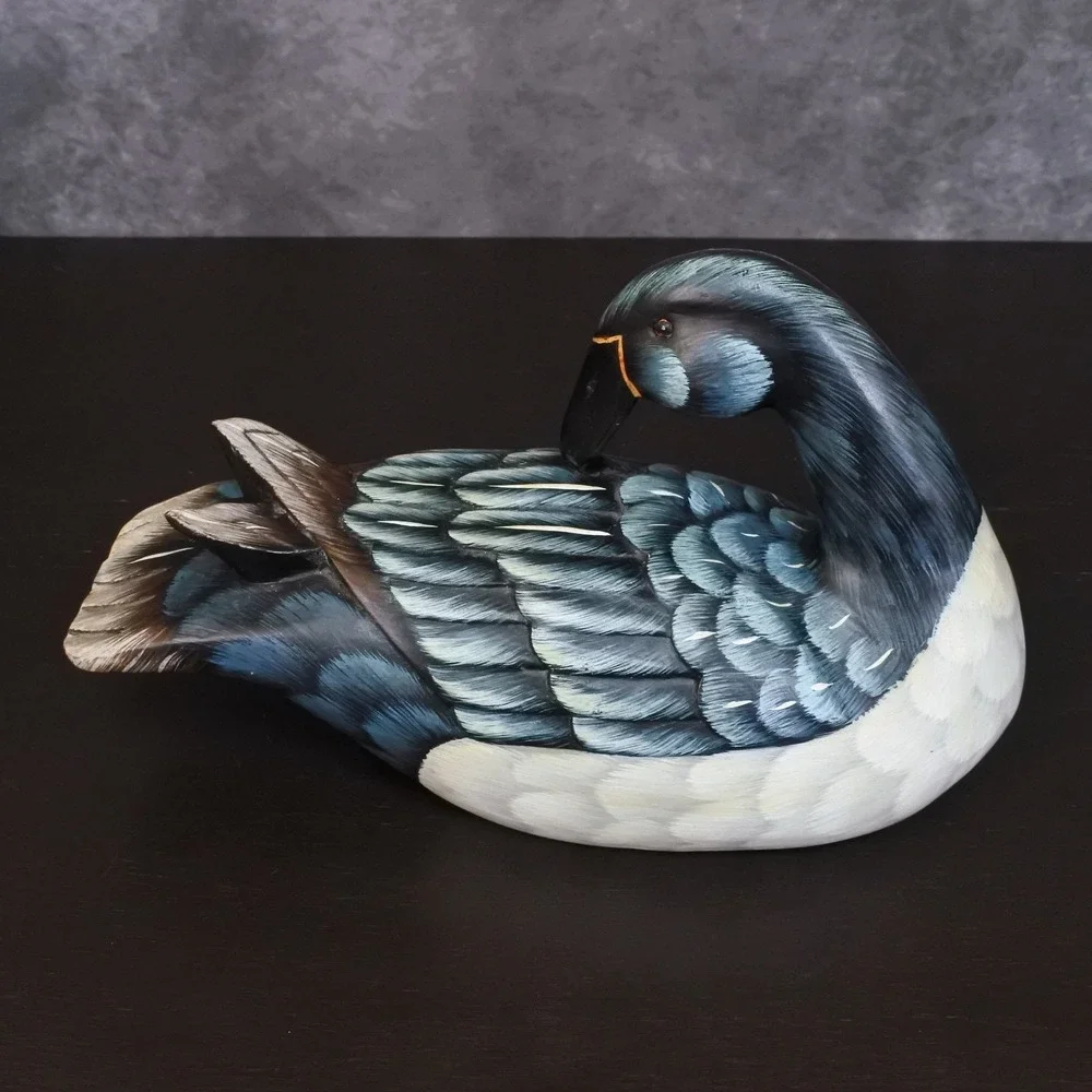 Vintage Folk Art Wooden Canada Goose Duck Decoy Hunting Farmhouse Decor